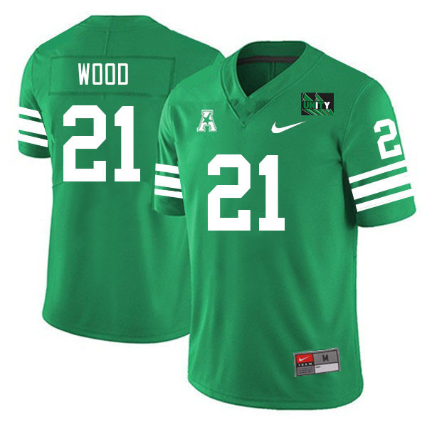 Men #21 Kevin Wood North Texas Mean Green 2023 College Football Jerseys Stitched-Green